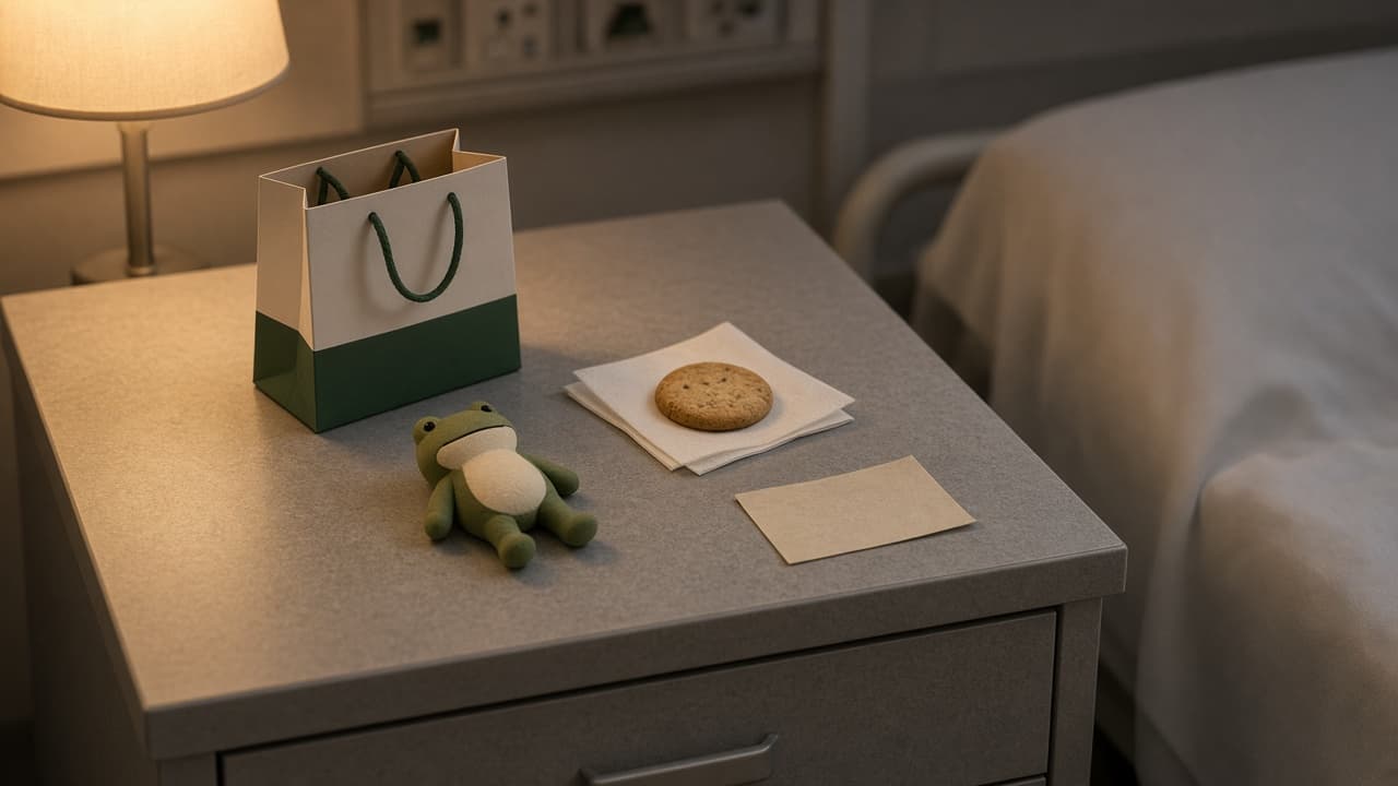 A small bedside gift. Illustration, not a child we met.